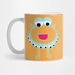 Blue line work eyeball monster drawing Mug